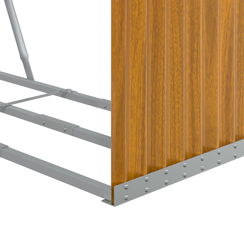 Haardhoutopslag 120x45x140 cm gegalvaniseerd staal houtlook is nu te koop bij PeponiXL, paradijselijk wonen!