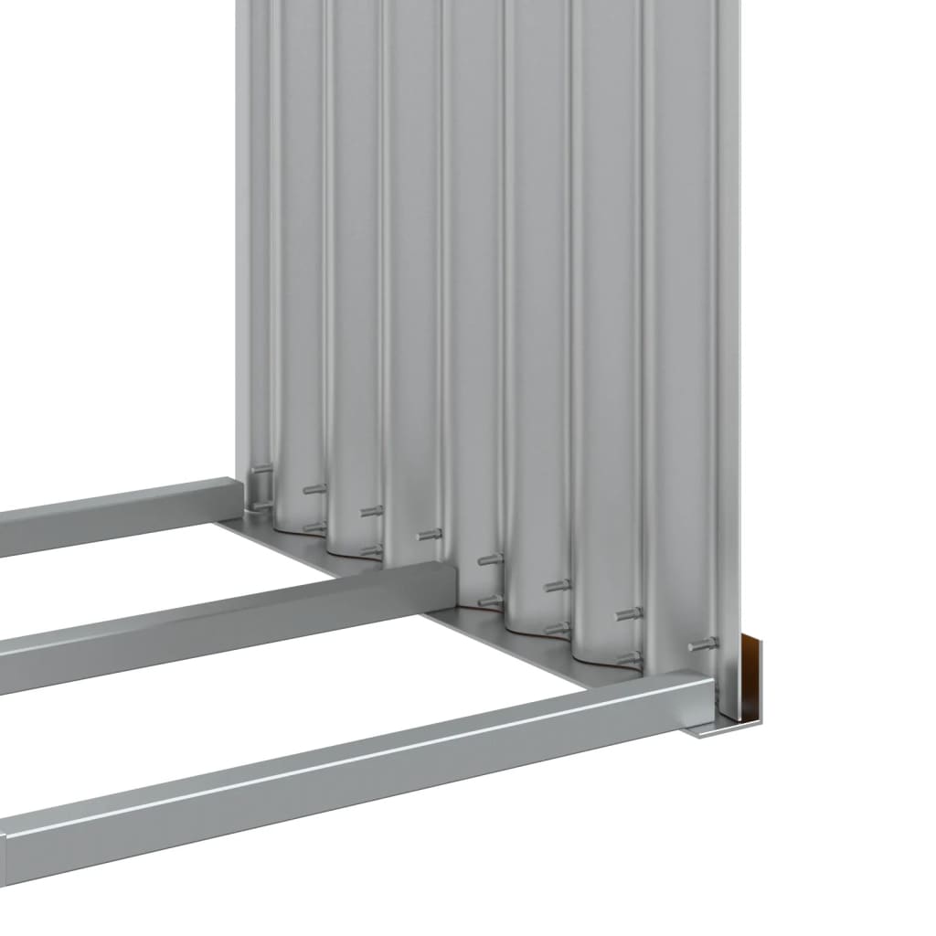 Haardhoutopslag 120x45x210 cm gegalvaniseerd staal houtlook is nu te koop bij PeponiXL, paradijselijk wonen!