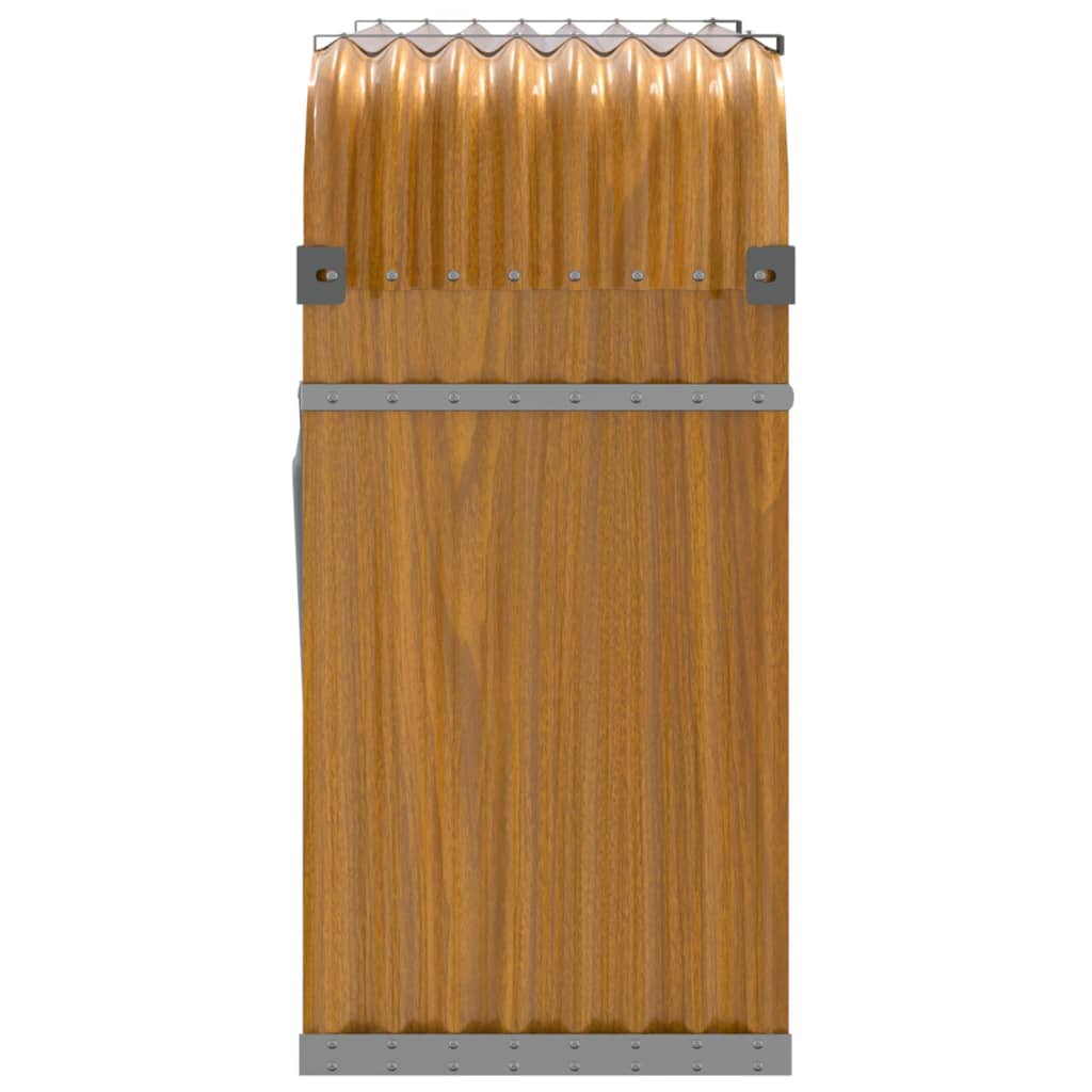 Haardhoutopslag 120x45x100 cm gegalvaniseerd staal houtlook is nu te koop bij PeponiXL, paradijselijk wonen!