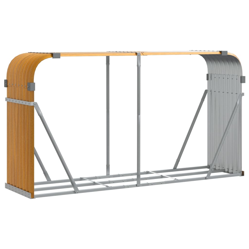 Haardhoutopslag 180x45x100 cm gegalvaniseerd staal houtlook is nu te koop bij PeponiXL, paradijselijk wonen!