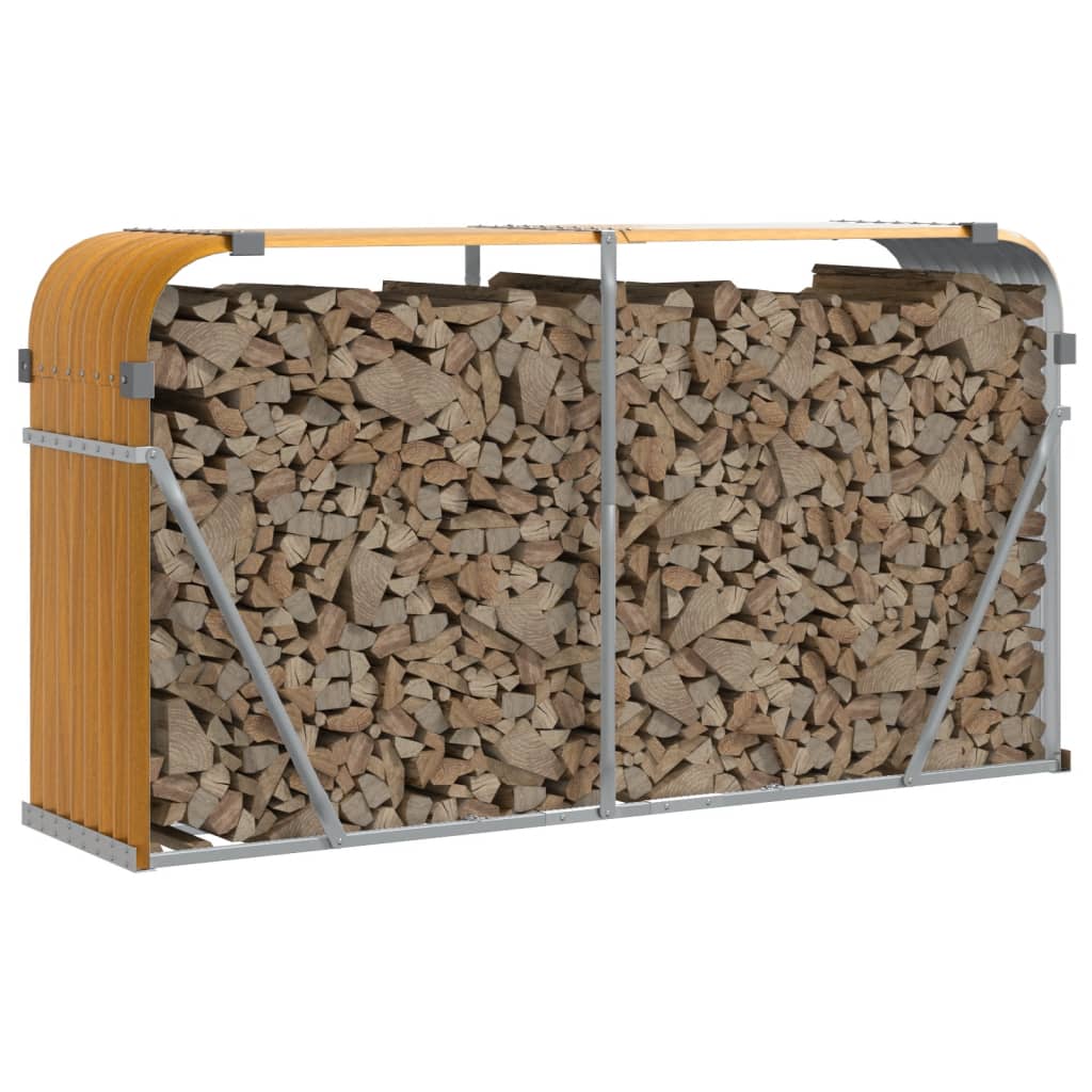 Haardhoutopslag 180x45x100 cm gegalvaniseerd staal houtlook is nu te koop bij PeponiXL, paradijselijk wonen!