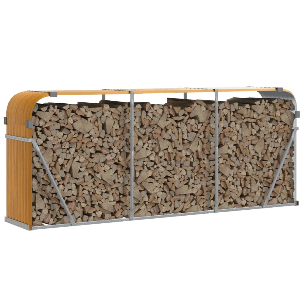 Haardhoutopslag 234x45x100 cm gegalvaniseerd staal houtlook is nu te koop bij PeponiXL, paradijselijk wonen!