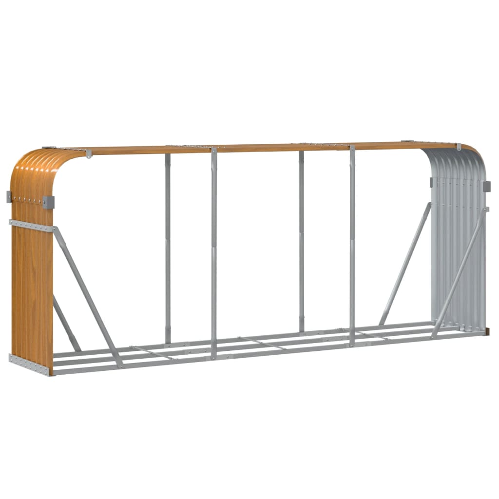 Haardhoutopslag 234x45x100 cm gegalvaniseerd staal houtlook is nu te koop bij PeponiXL, paradijselijk wonen!