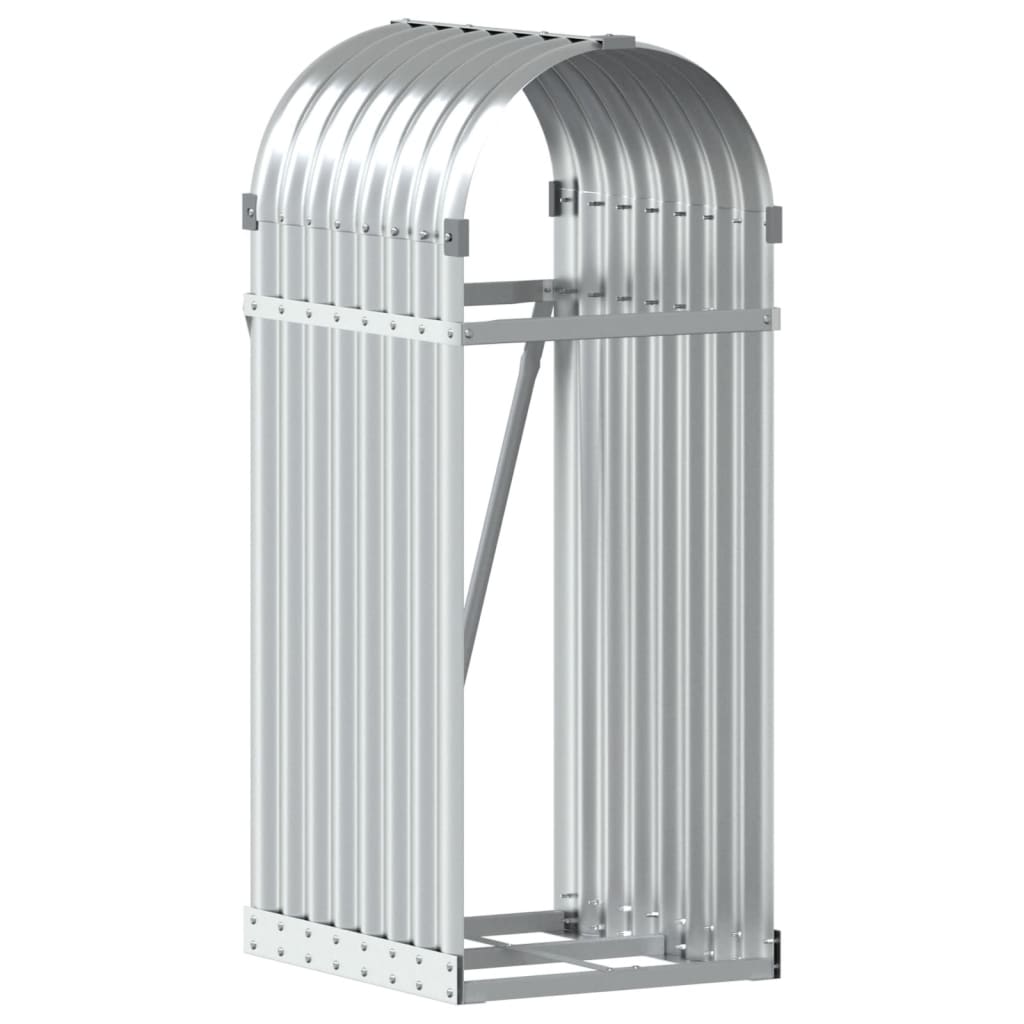 Haardhoutopslag 40x45x100 cm gegalvaniseerd staal zilverkleurig is nu te koop bij PeponiXL, paradijselijk wonen!
