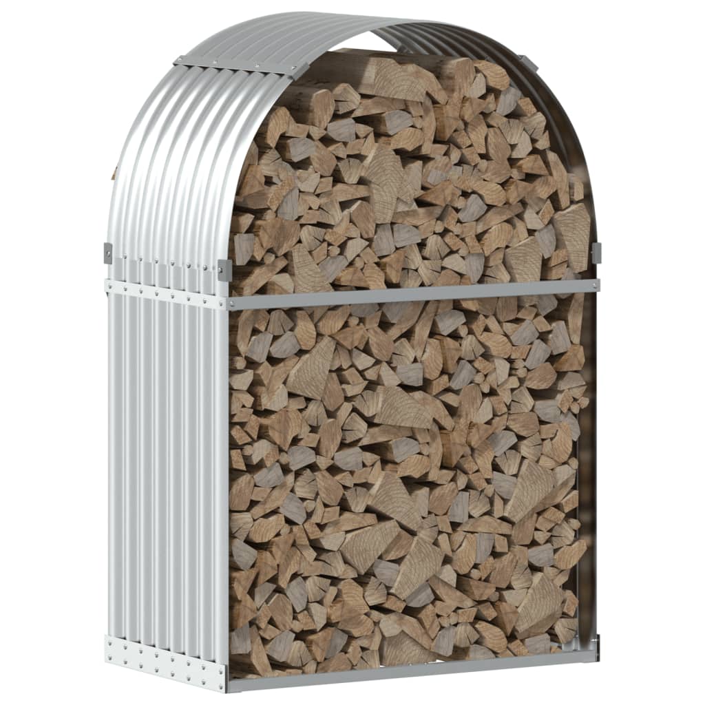 Haardhoutopslag 80x45x120 cm gegalvaniseerd staal zilverkleurig is nu te koop bij PeponiXL, paradijselijk wonen!