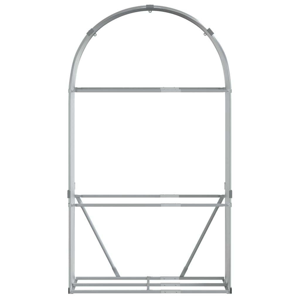 Haardhoutopslag 120x45x210 cm gegalvaniseerd staal zilverkleur is nu te koop bij PeponiXL, paradijselijk wonen!