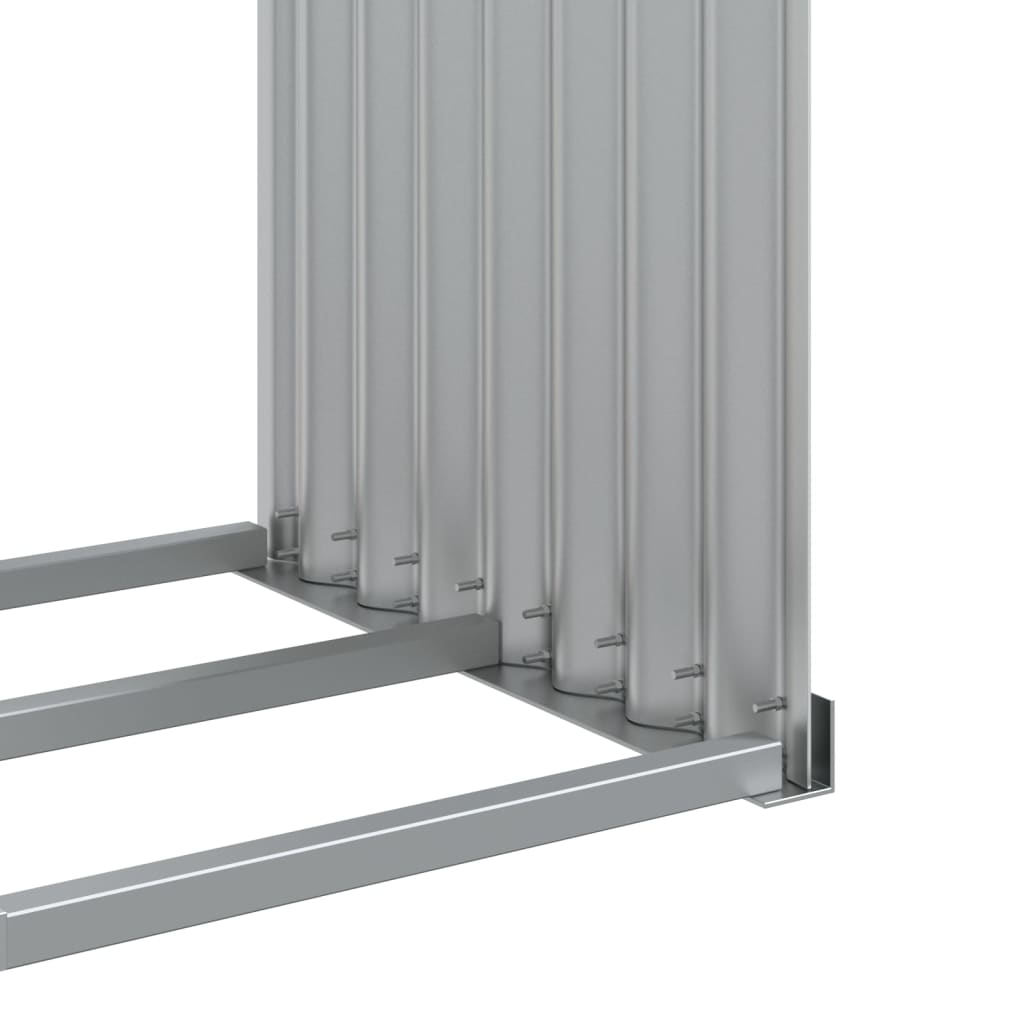 Haardhoutopslag 120x45x210 cm gegalvaniseerd staal zilverkleur is nu te koop bij PeponiXL, paradijselijk wonen!