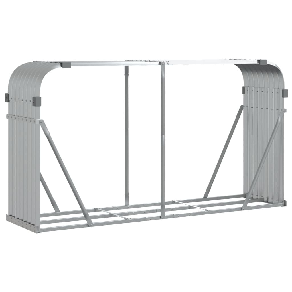Haardhoutopslag 180x45x100 cm gegalvaniseerd staal zilverkleur is nu te koop bij PeponiXL, paradijselijk wonen!