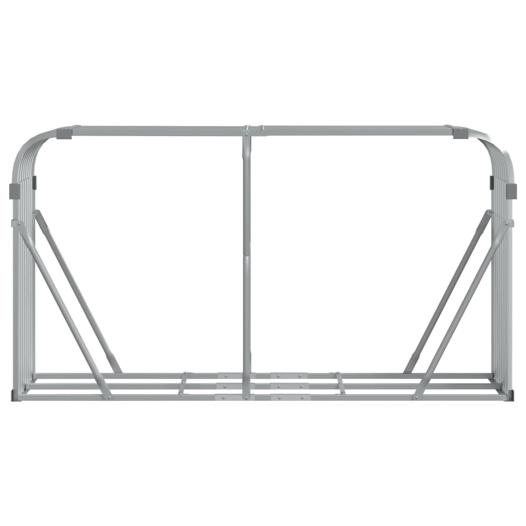 Haardhoutopslag 180x45x100 cm gegalvaniseerd staal zilverkleur is nu te koop bij PeponiXL, paradijselijk wonen!