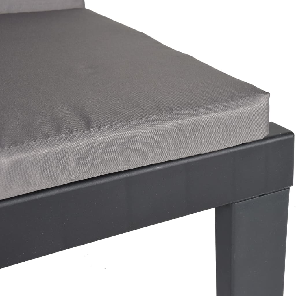 Ligbed met kussens PP antracietkleurig is nu te koop bij PeponiXL, paradijselijk wonen!