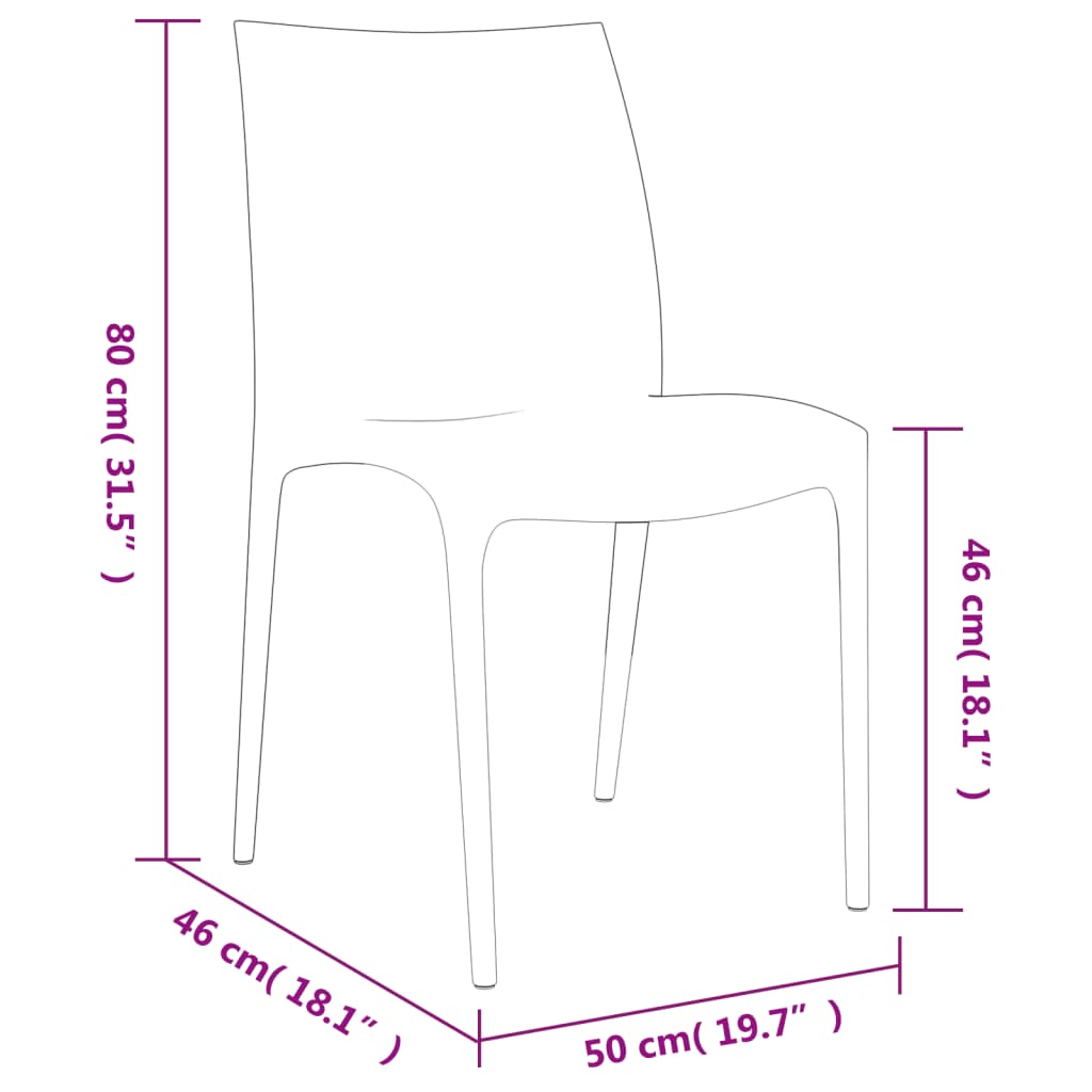 Tuinstoelen 2 st 50x46x80 cm polypropeen antracietkleurig is nu te koop bij PeponiXL, paradijselijk wonen!