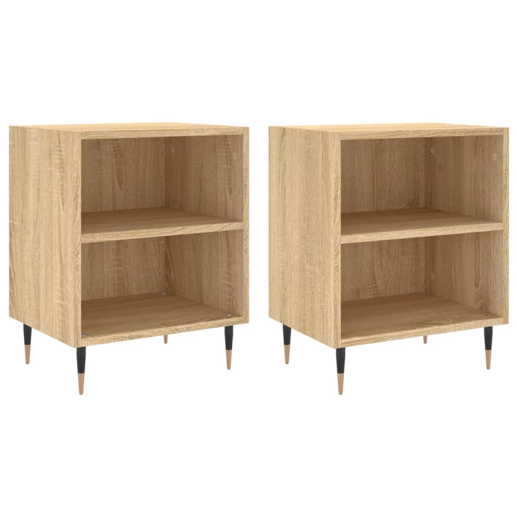 Nachtkastjes 2 st 40x30x50 cm bewerkt hout sonoma eikenkleurig is nu te koop bij PeponiXL, paradijselijk wonen!