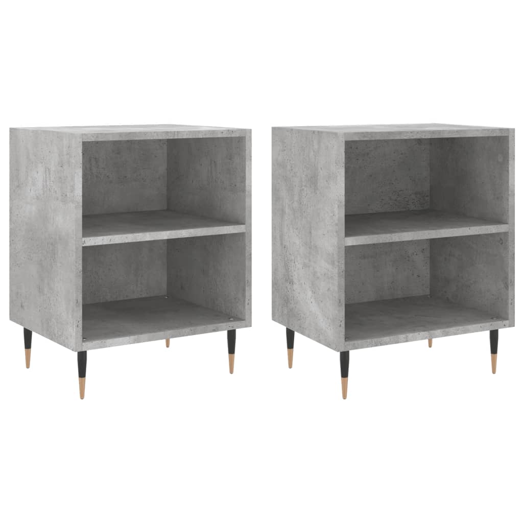 Nachtkastjes 2 st 40x30x50 cm bewerkt hout betongrijs is nu te koop bij PeponiXL, paradijselijk wonen!