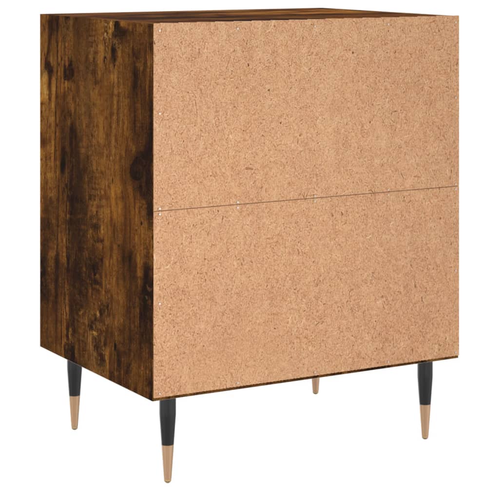 Nachtkastjes 2 st 40x30x50 cm bewerkt hout gerookt eikenkleurig is nu te koop bij PeponiXL, paradijselijk wonen!