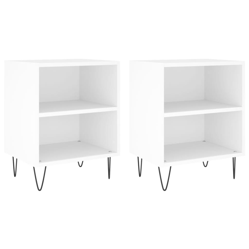 Nachtkastjes 2 st 40x30x50 cm bewerkt hout wit is nu te koop bij PeponiXL, paradijselijk wonen!