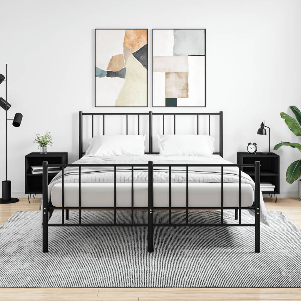 Nachtkastjes 2 st 40x30x50 cm bewerkt hout zwart is nu te koop bij PeponiXL, paradijselijk wonen!