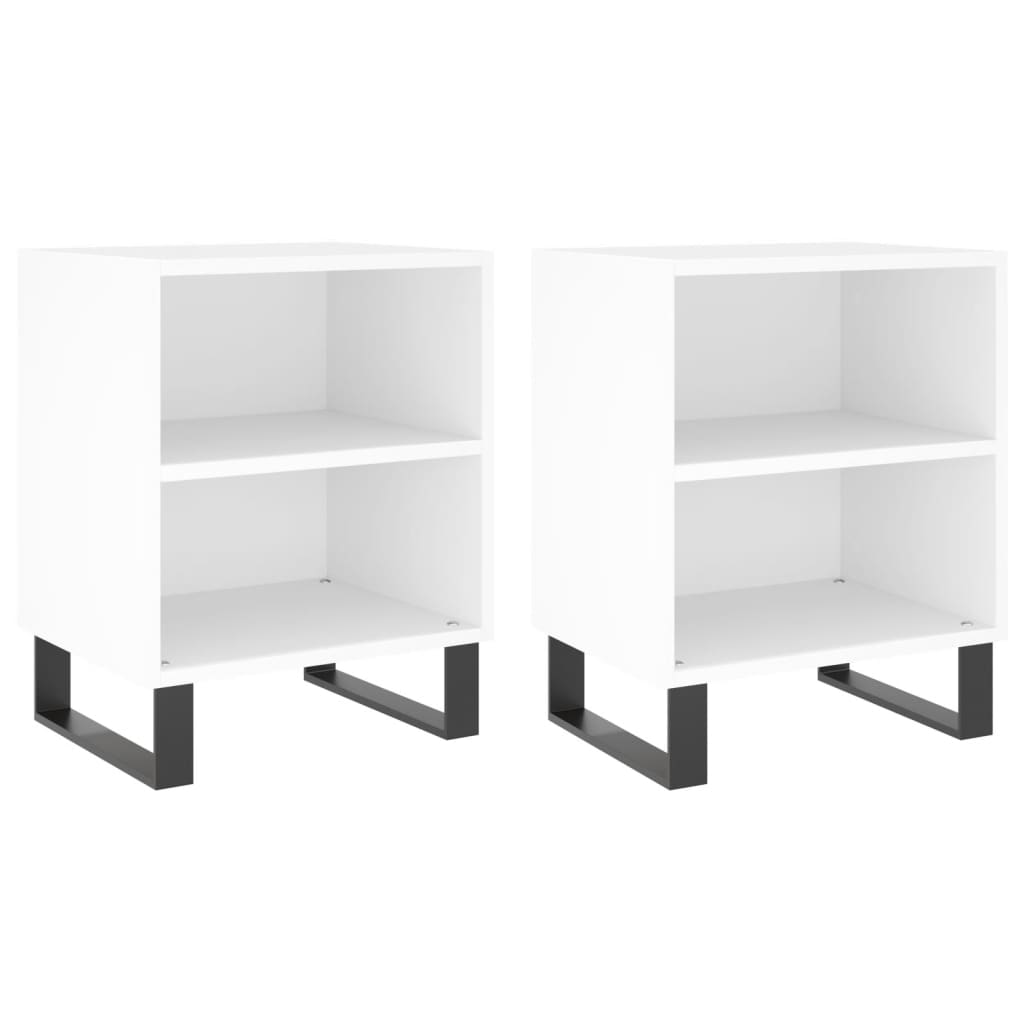 Nachtkastjes 2 st 40x30x50 cm bewerkt hout wit is nu te koop bij PeponiXL, paradijselijk wonen!