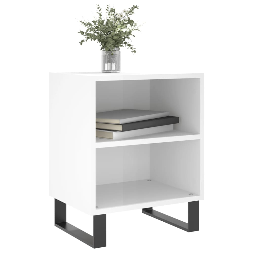 Nachtkastjes 2 st 40x30x50 cm bewerkt hout hoogglans wit is nu te koop bij PeponiXL, paradijselijk wonen!