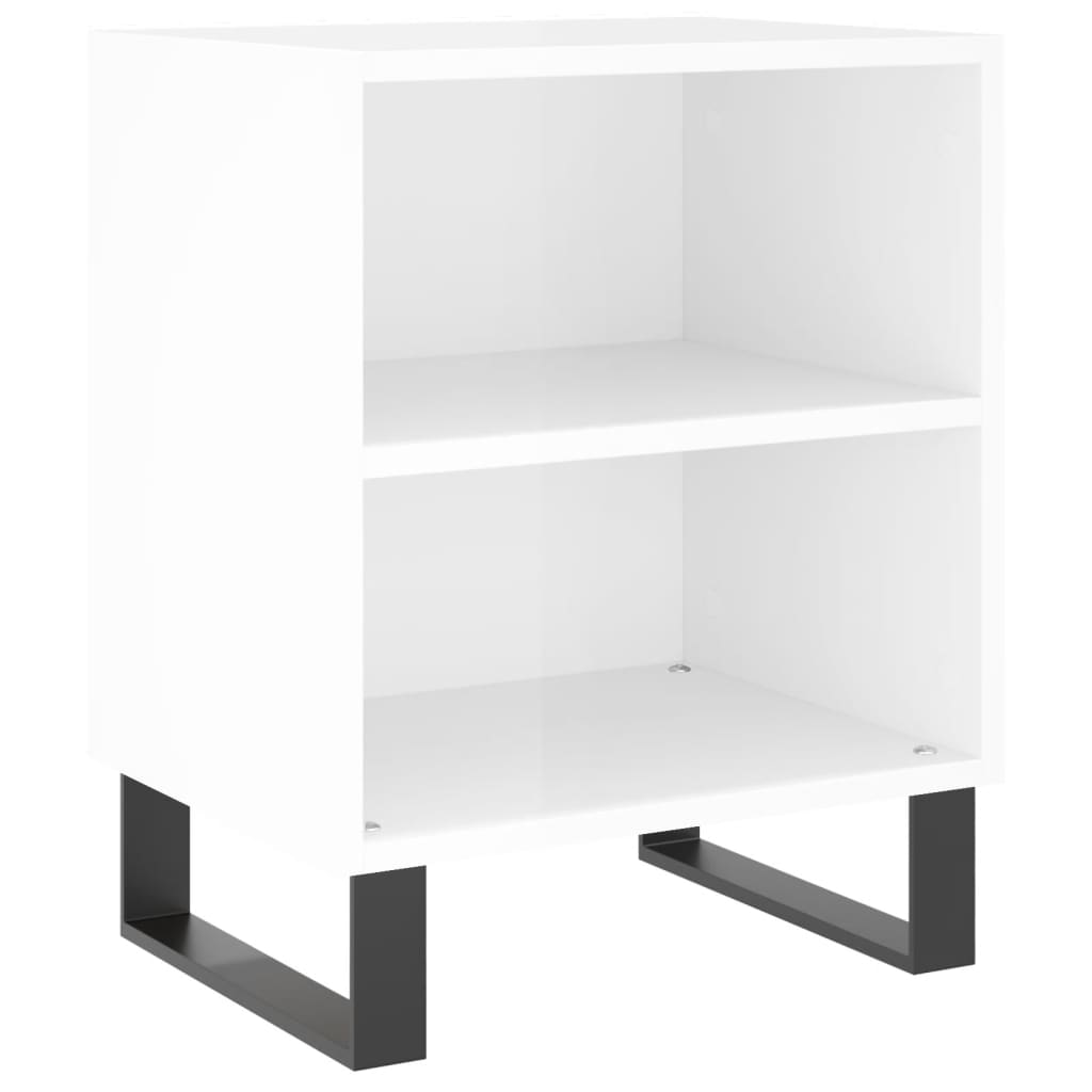 Nachtkastjes 2 st 40x30x50 cm bewerkt hout hoogglans wit is nu te koop bij PeponiXL, paradijselijk wonen!