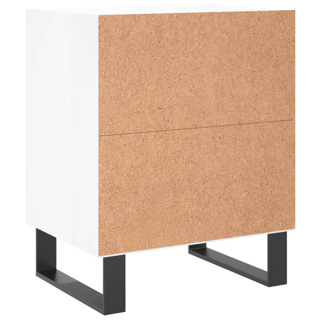 Nachtkastjes 2 st 40x30x50 cm bewerkt hout hoogglans wit is nu te koop bij PeponiXL, paradijselijk wonen!