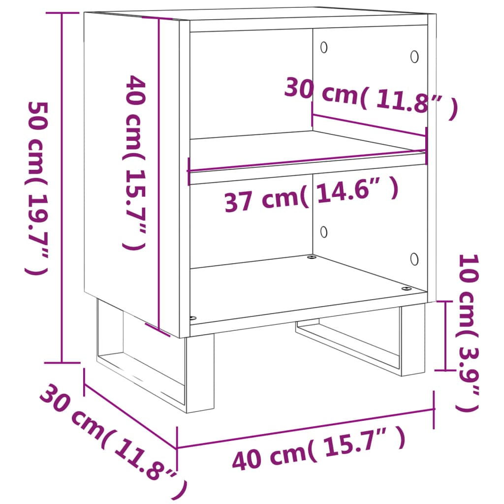 Nachtkastjes 2 st 40x30x50 cm bewerkt hout hoogglans wit is nu te koop bij PeponiXL, paradijselijk wonen!