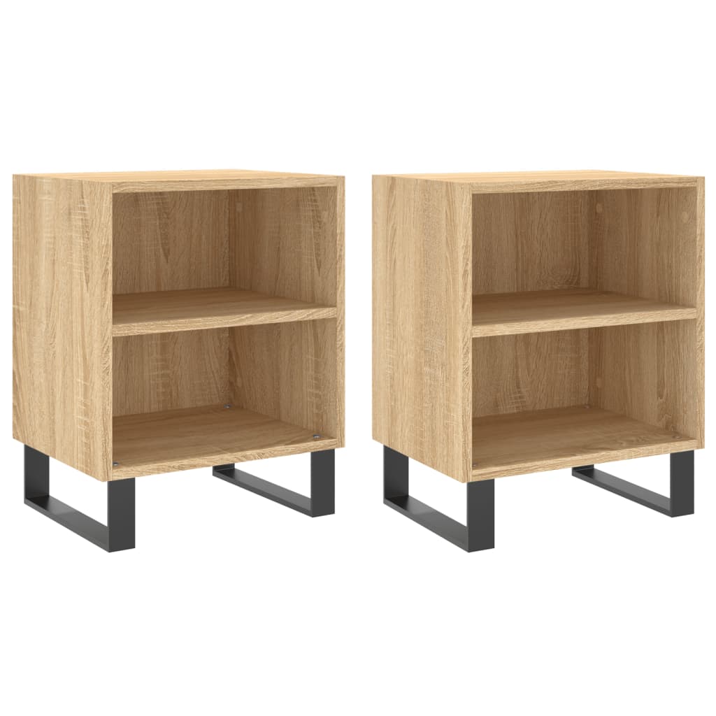Nachtkastjes 2 st 40x30x50 cm bewerkt hout sonoma eikenkleurig is nu te koop bij PeponiXL, paradijselijk wonen!