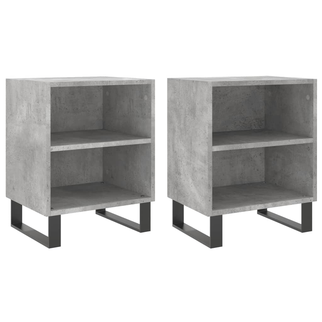 Nachtkastjes 2 st 40x30x50 cm bewerkt hout betongrijs is nu te koop bij PeponiXL, paradijselijk wonen!