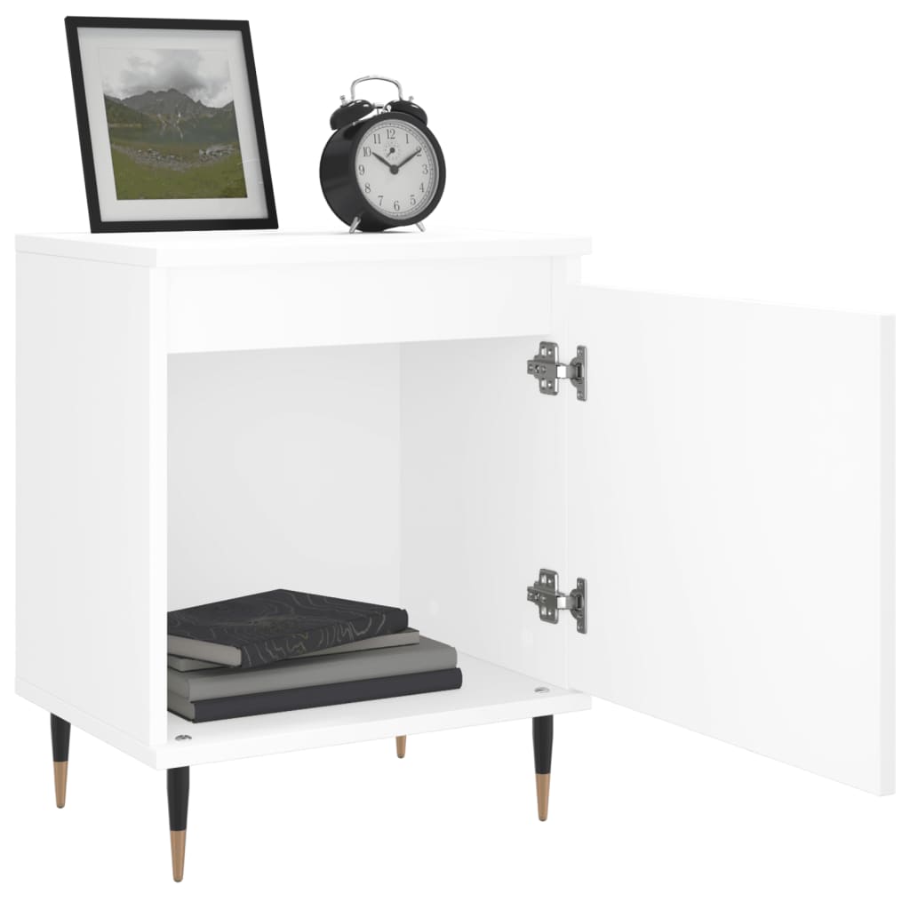 Nachtkastjes 2 st 40x30x50 cm bewerkt hout wit is nu te koop bij PeponiXL, paradijselijk wonen!
