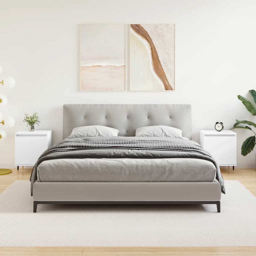 Nachtkastjes 2 st 40x30x50 cm bewerkt hout wit is nu te koop bij PeponiXL, paradijselijk wonen!