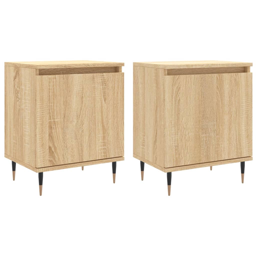 Nachtkastjes 2 st 40x30x50 cm bewerkt hout sonoma eikenkleurig is nu te koop bij PeponiXL, paradijselijk wonen!