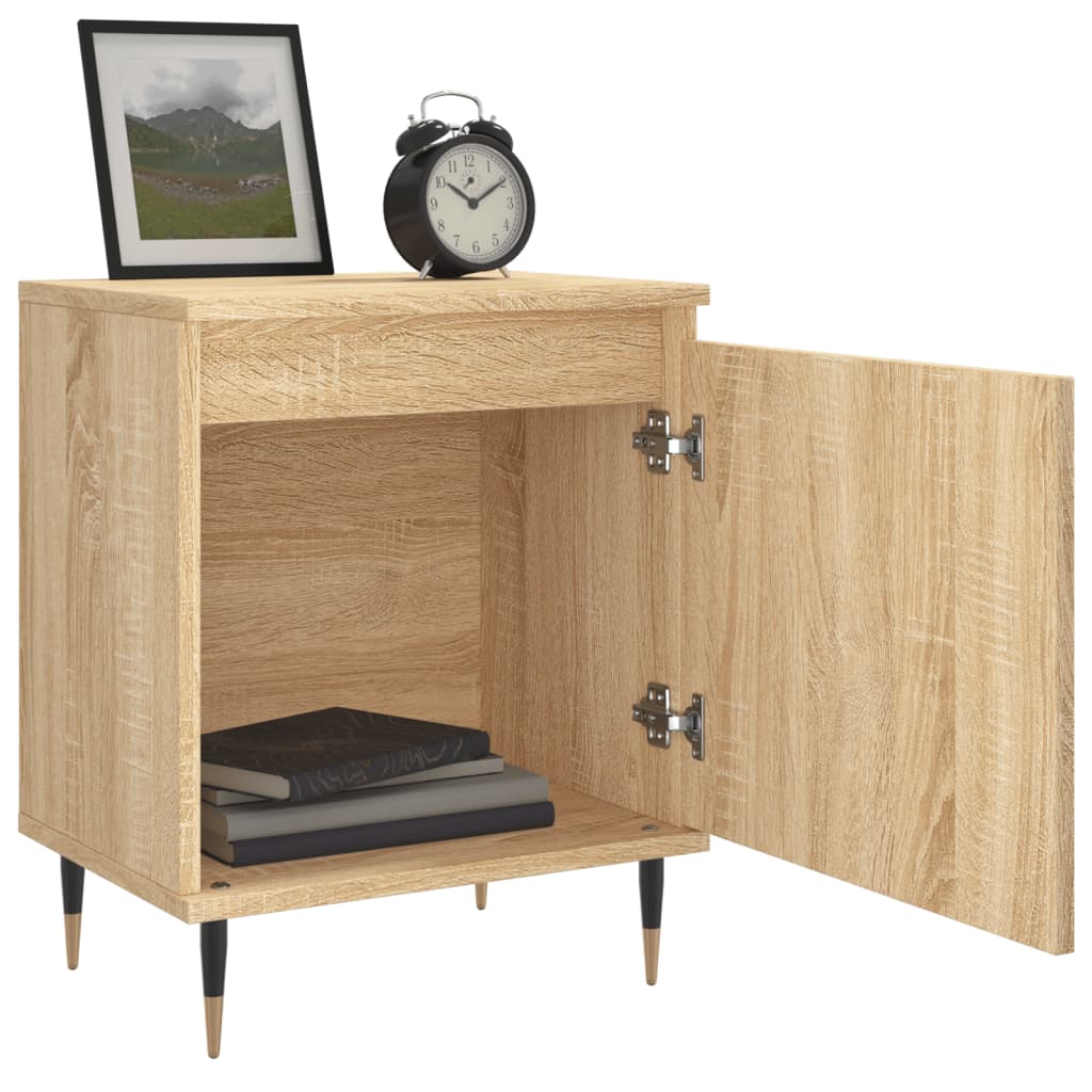 Nachtkastjes 2 st 40x30x50 cm bewerkt hout sonoma eikenkleurig is nu te koop bij PeponiXL, paradijselijk wonen!