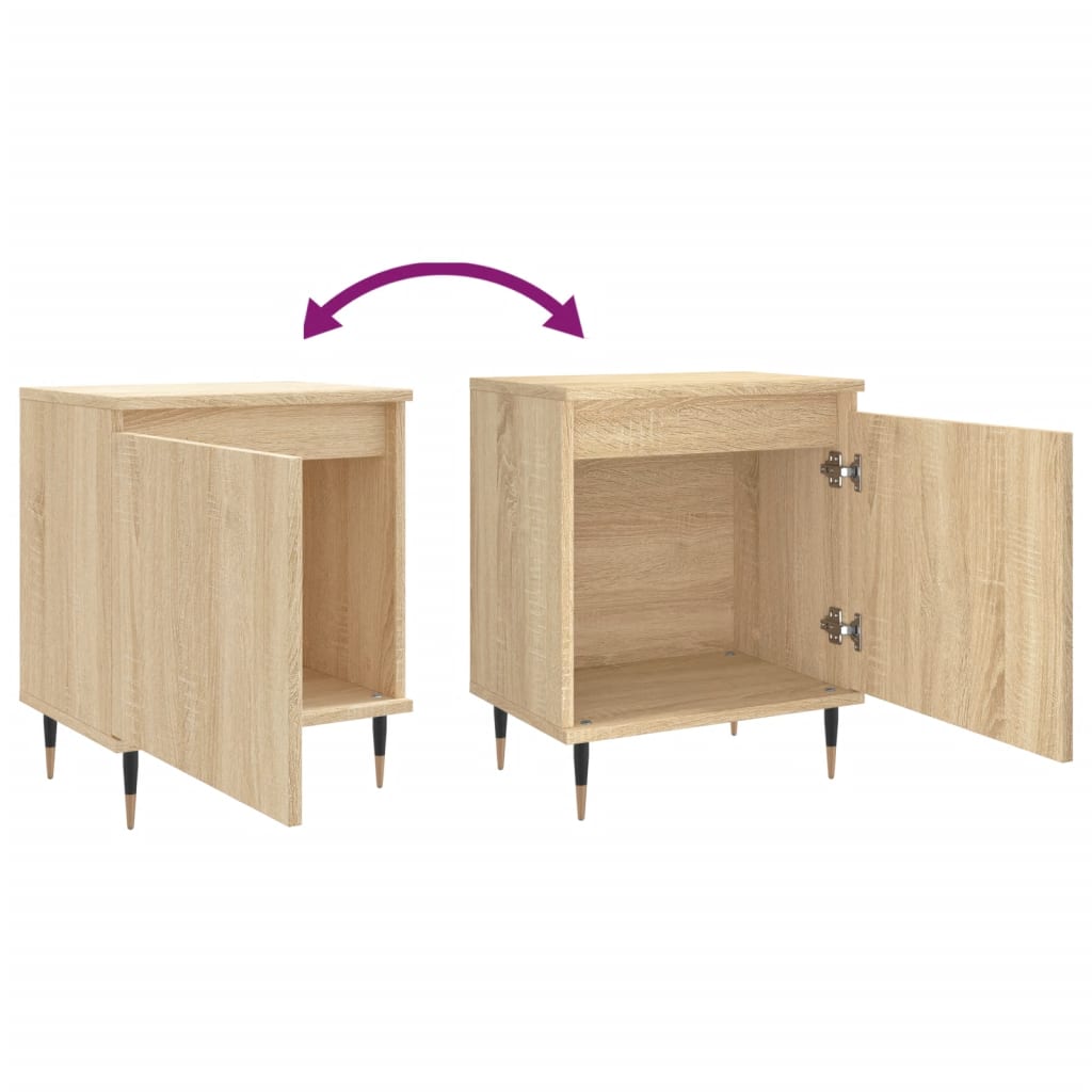Nachtkastjes 2 st 40x30x50 cm bewerkt hout sonoma eikenkleurig is nu te koop bij PeponiXL, paradijselijk wonen!