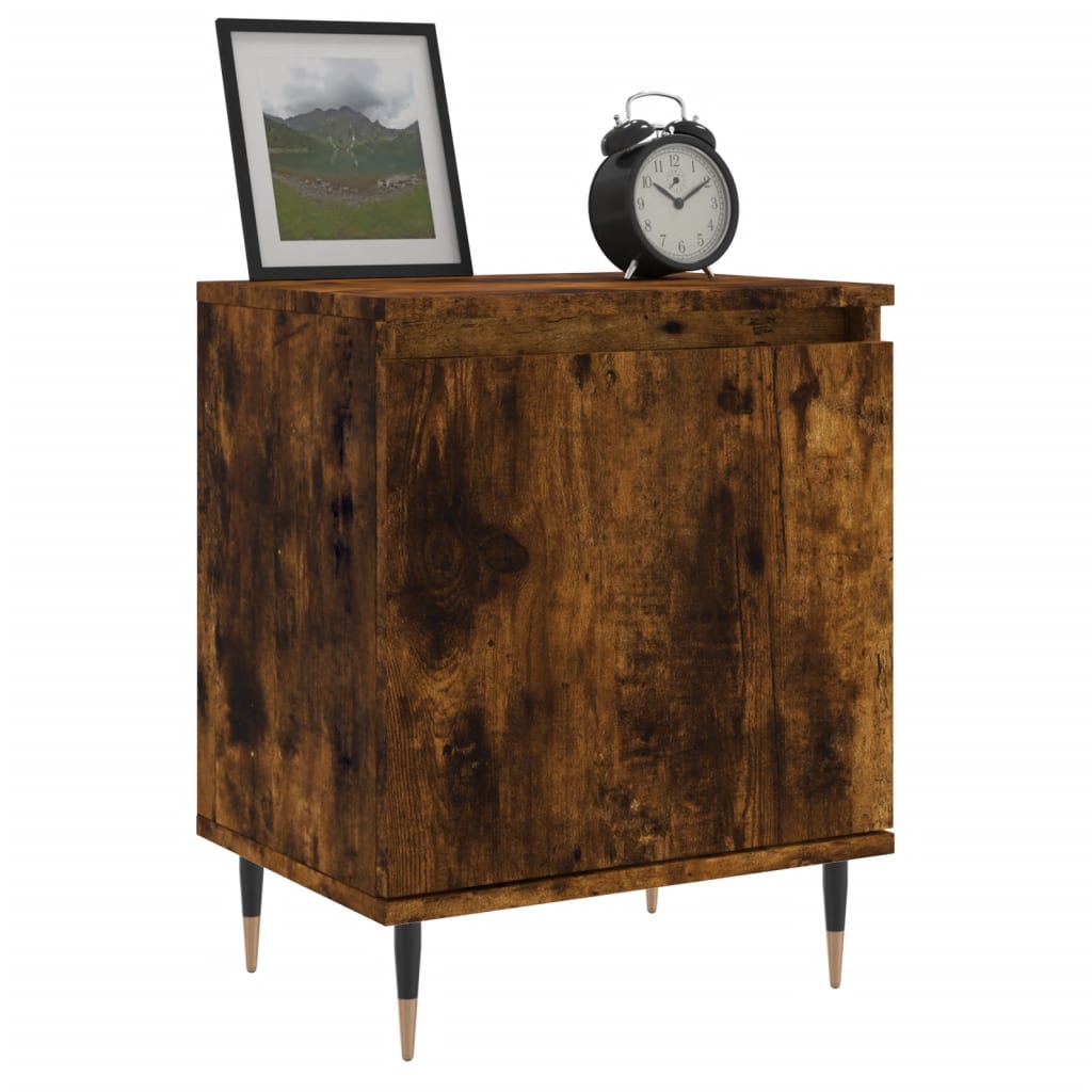 Nachtkastjes 2 st 40x30x50 cm bewerkt hout gerookt eikenkleurig is nu te koop bij PeponiXL, paradijselijk wonen!