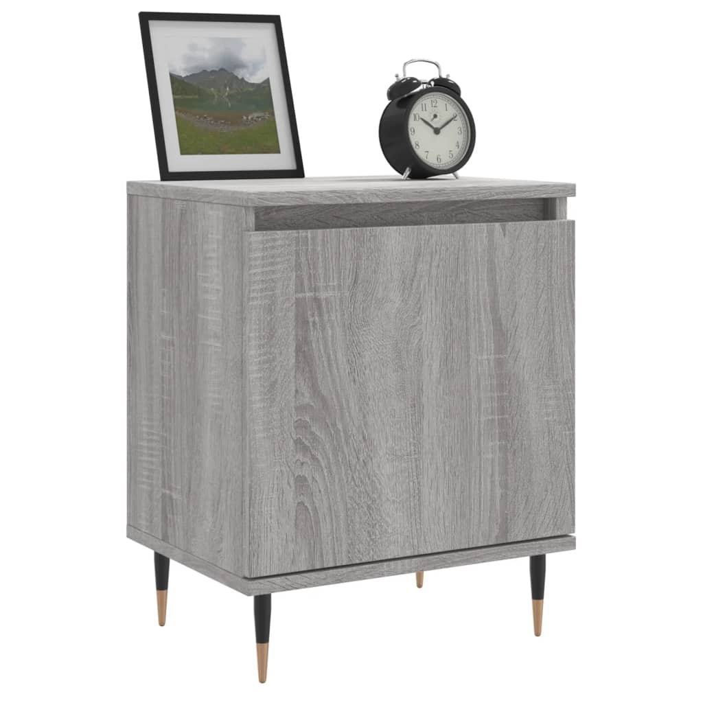 Nachtkastje 40x30x50 cm bewerkt hout grijs sonoma eikenkleurig is nu te koop bij PeponiXL, paradijselijk wonen!
