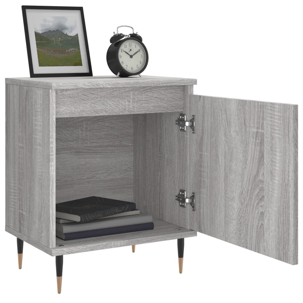 Nachtkastje 40x30x50 cm bewerkt hout grijs sonoma eikenkleurig is nu te koop bij PeponiXL, paradijselijk wonen!