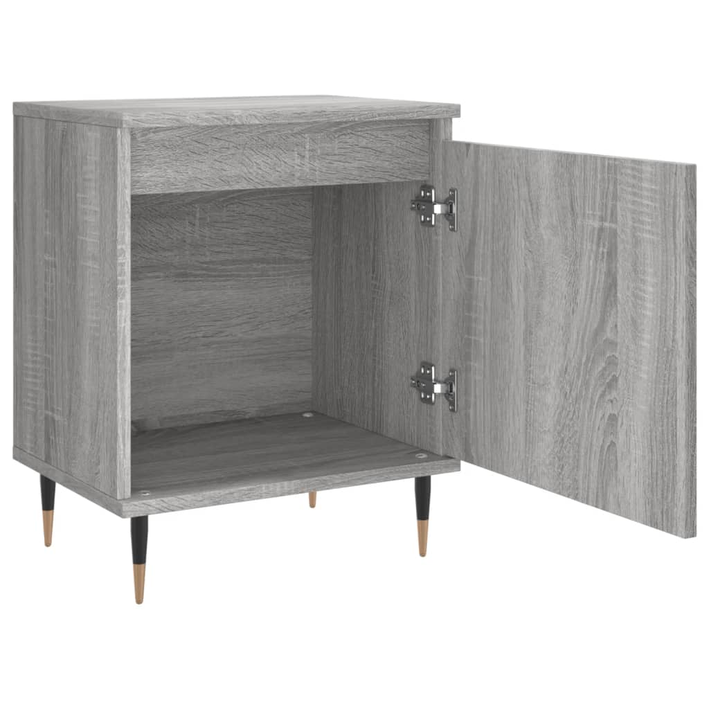 Nachtkastje 40x30x50 cm bewerkt hout grijs sonoma eikenkleurig is nu te koop bij PeponiXL, paradijselijk wonen!
