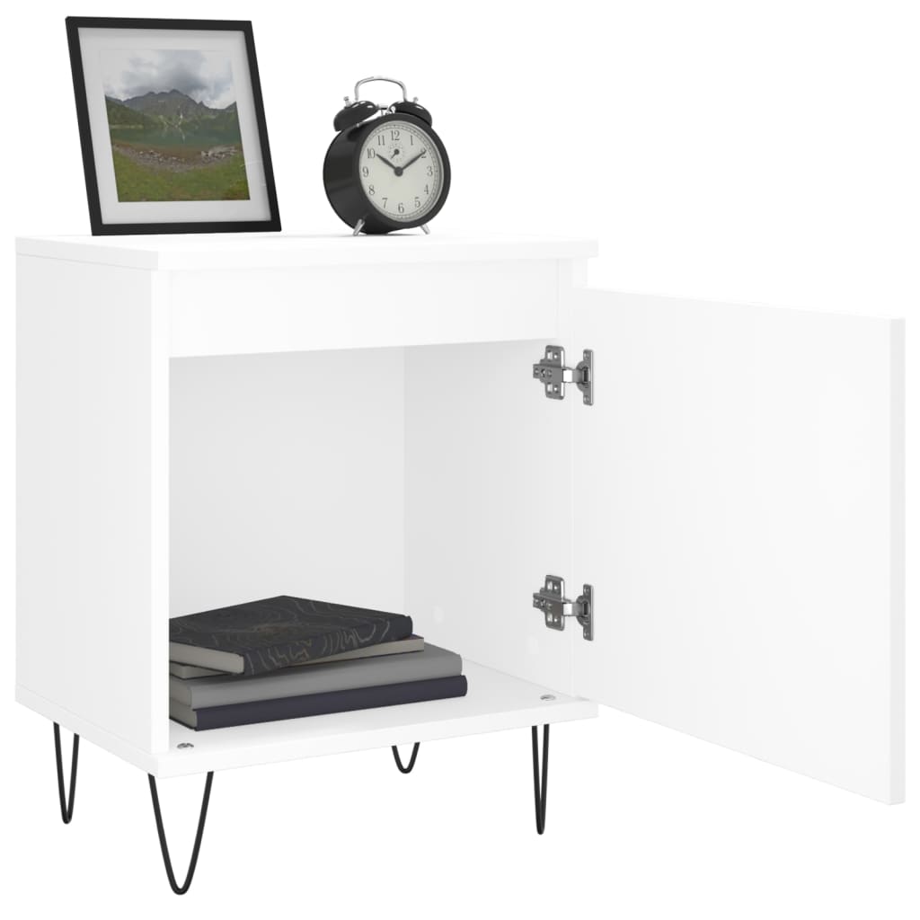 Nachtkastjes 2 st 40x30x50 cm bewerkt hout wit is nu te koop bij PeponiXL, paradijselijk wonen!