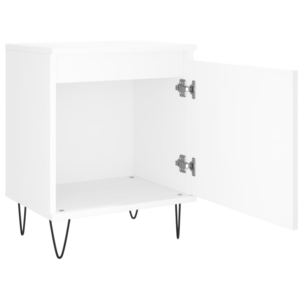 Nachtkastjes 2 st 40x30x50 cm bewerkt hout wit is nu te koop bij PeponiXL, paradijselijk wonen!