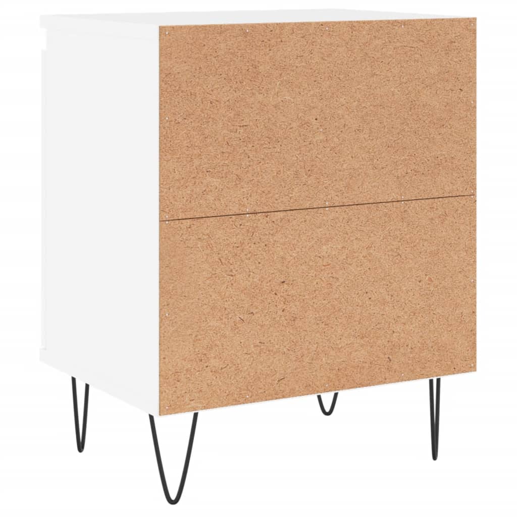 Nachtkastjes 2 st 40x30x50 cm bewerkt hout wit is nu te koop bij PeponiXL, paradijselijk wonen!
