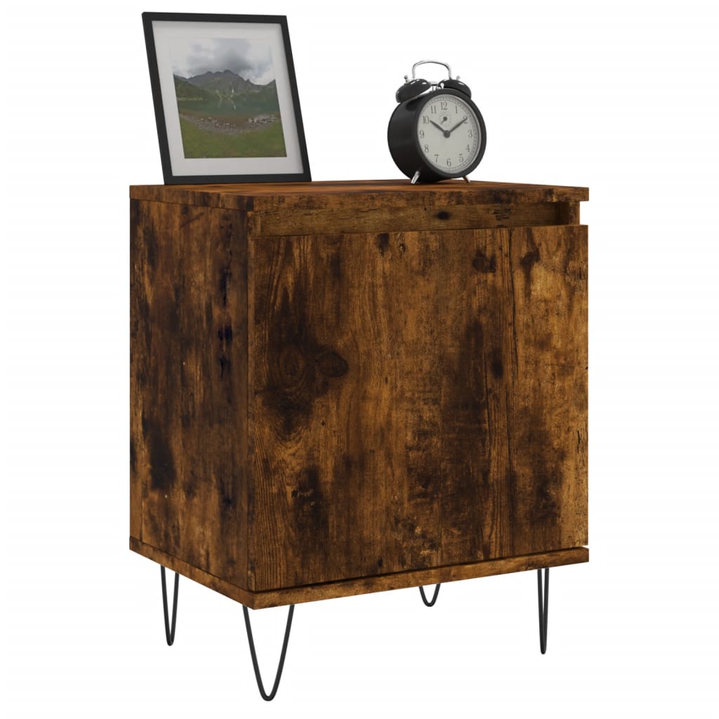 Nachtkastje 40x30x50 cm bewerkt hout gerookt eikenkleurig is nu te koop bij PeponiXL, paradijselijk wonen!