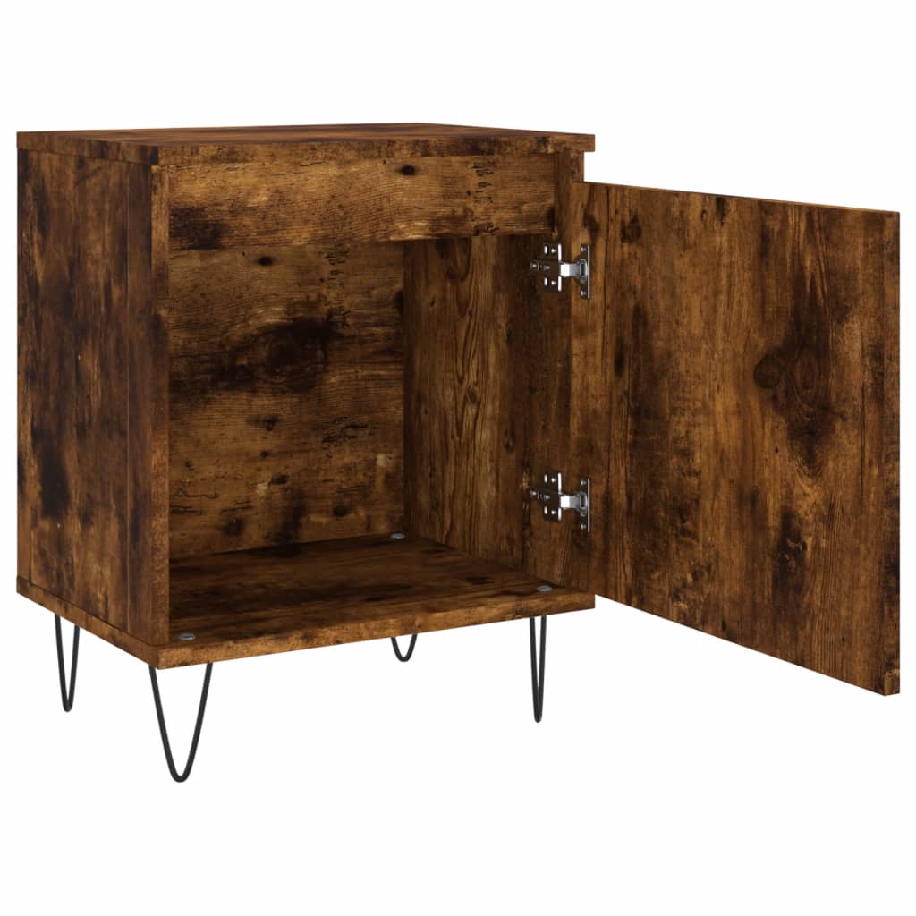 Nachtkastje 40x30x50 cm bewerkt hout gerookt eikenkleurig is nu te koop bij PeponiXL, paradijselijk wonen!