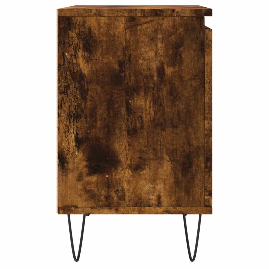 Nachtkastje 40x30x50 cm bewerkt hout gerookt eikenkleurig is nu te koop bij PeponiXL, paradijselijk wonen!