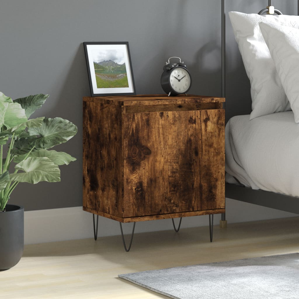 Nachtkastje 40x30x50 cm bewerkt hout gerookt eikenkleurig is nu te koop bij PeponiXL, paradijselijk wonen!
