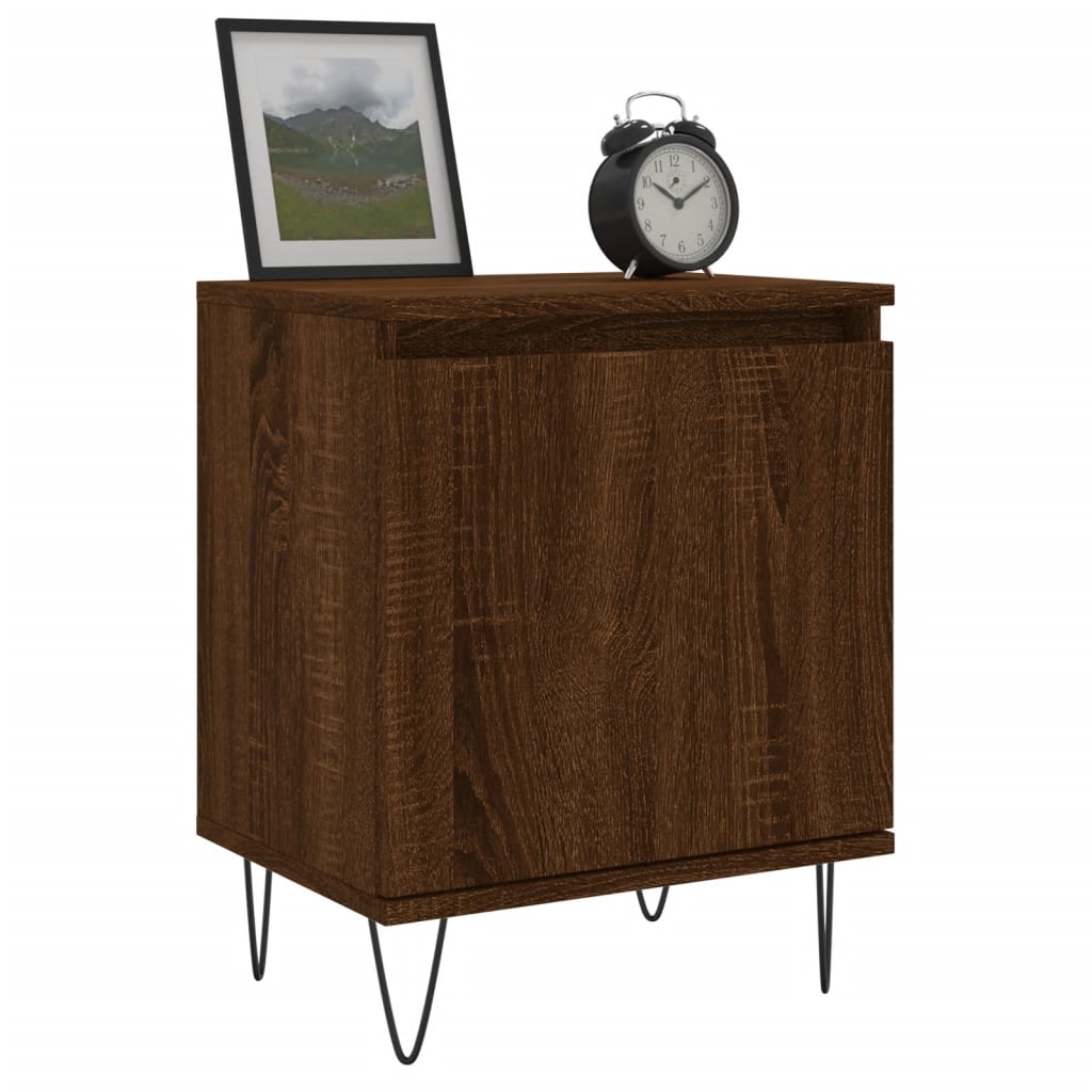 Nachtkastje 40x30x50 cm bewerkt hout bruin eikenkleur is nu te koop bij PeponiXL, paradijselijk wonen!