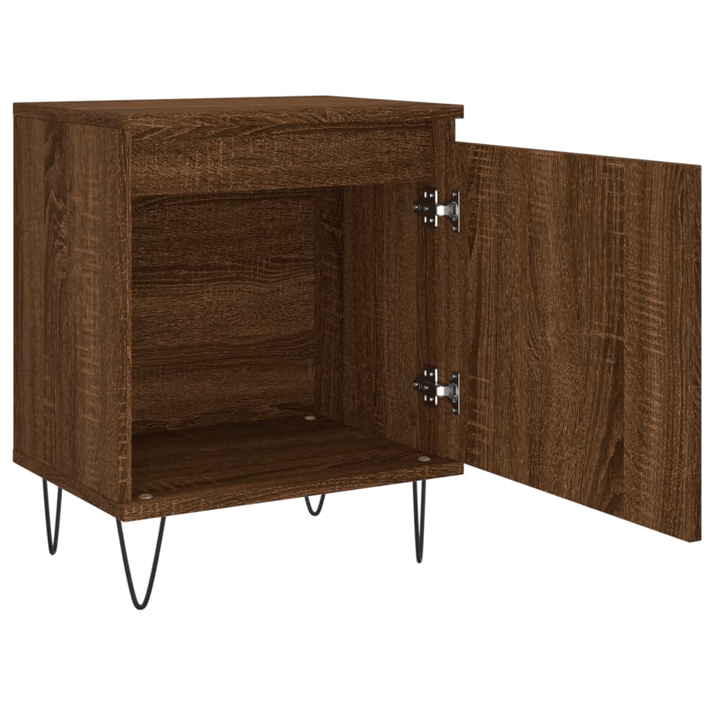Nachtkastje 40x30x50 cm bewerkt hout bruin eikenkleur is nu te koop bij PeponiXL, paradijselijk wonen!