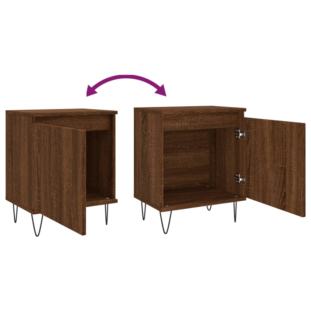 Nachtkastje 40x30x50 cm bewerkt hout bruin eikenkleur is nu te koop bij PeponiXL, paradijselijk wonen!