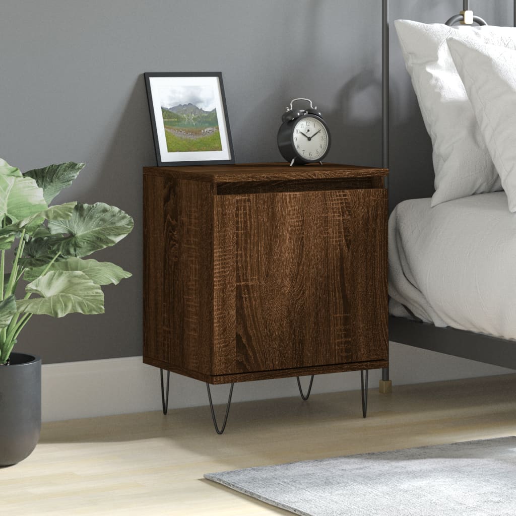Nachtkastje 40x30x50 cm bewerkt hout bruin eikenkleur is nu te koop bij PeponiXL, paradijselijk wonen!