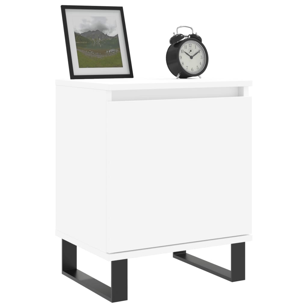 Nachtkastjes 2 st 40x30x50 cm bewerkt hout hoogglans wit is nu te koop bij PeponiXL, paradijselijk wonen!