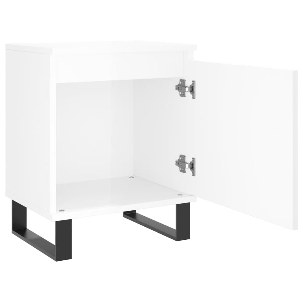 Nachtkastjes 2 st 40x30x50 cm bewerkt hout hoogglans wit is nu te koop bij PeponiXL, paradijselijk wonen!