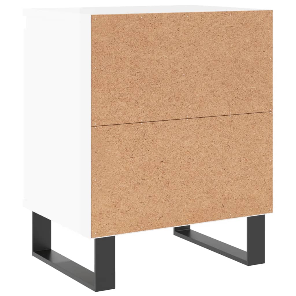 Nachtkastjes 2 st 40x30x50 cm bewerkt hout hoogglans wit is nu te koop bij PeponiXL, paradijselijk wonen!